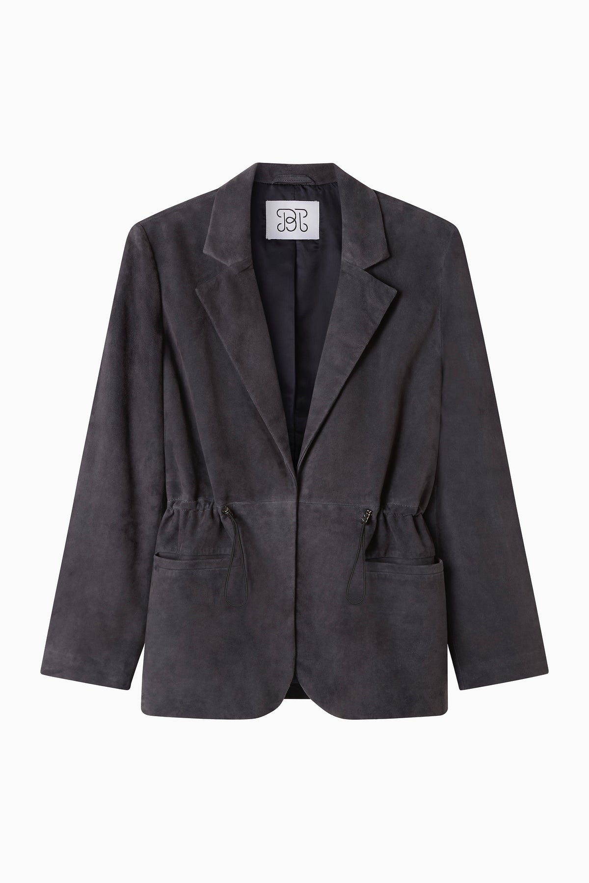 Cinched Blazer - Navy Suede