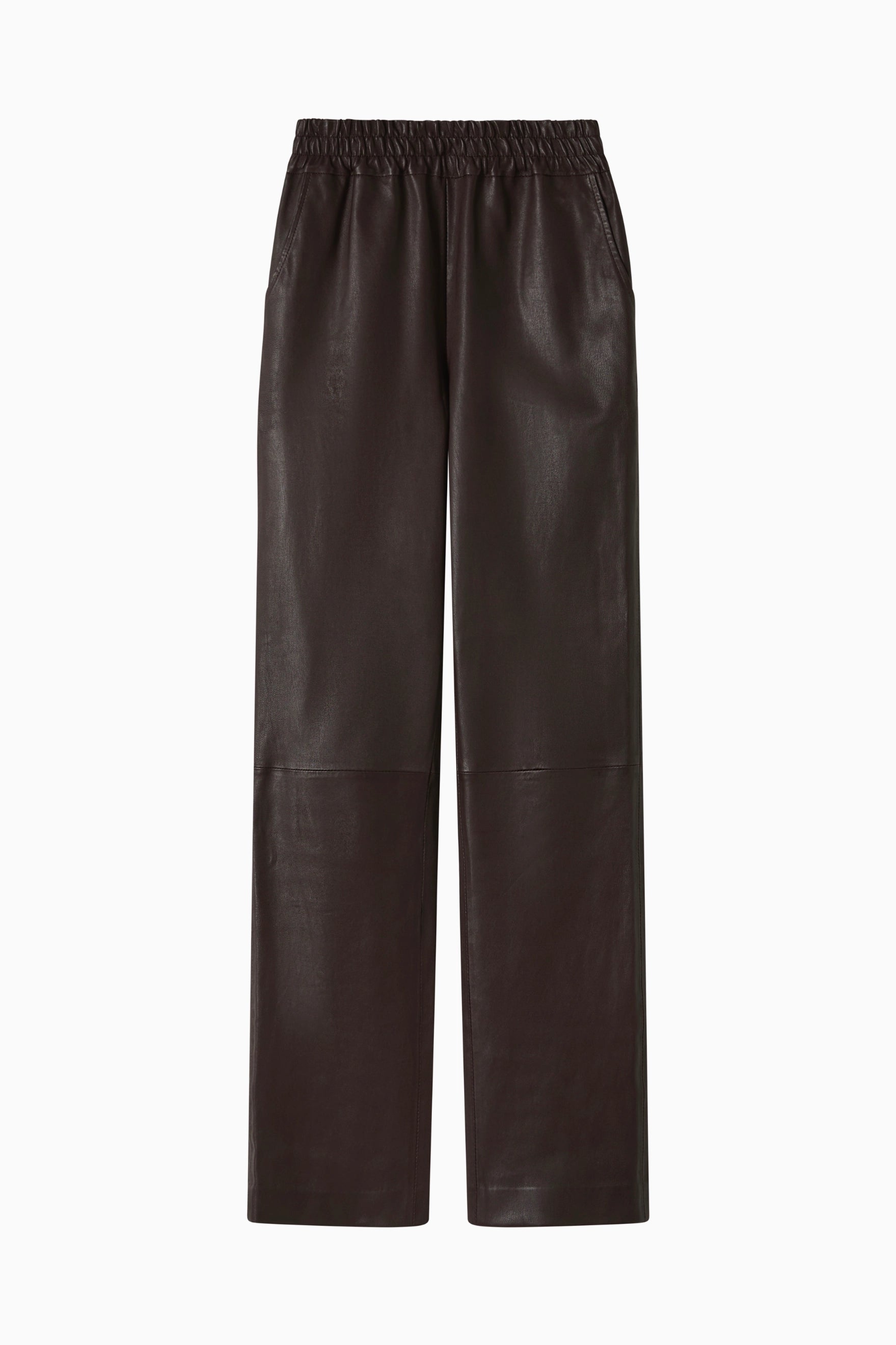 Stretch Leather Straight Leg Pant - Espresso