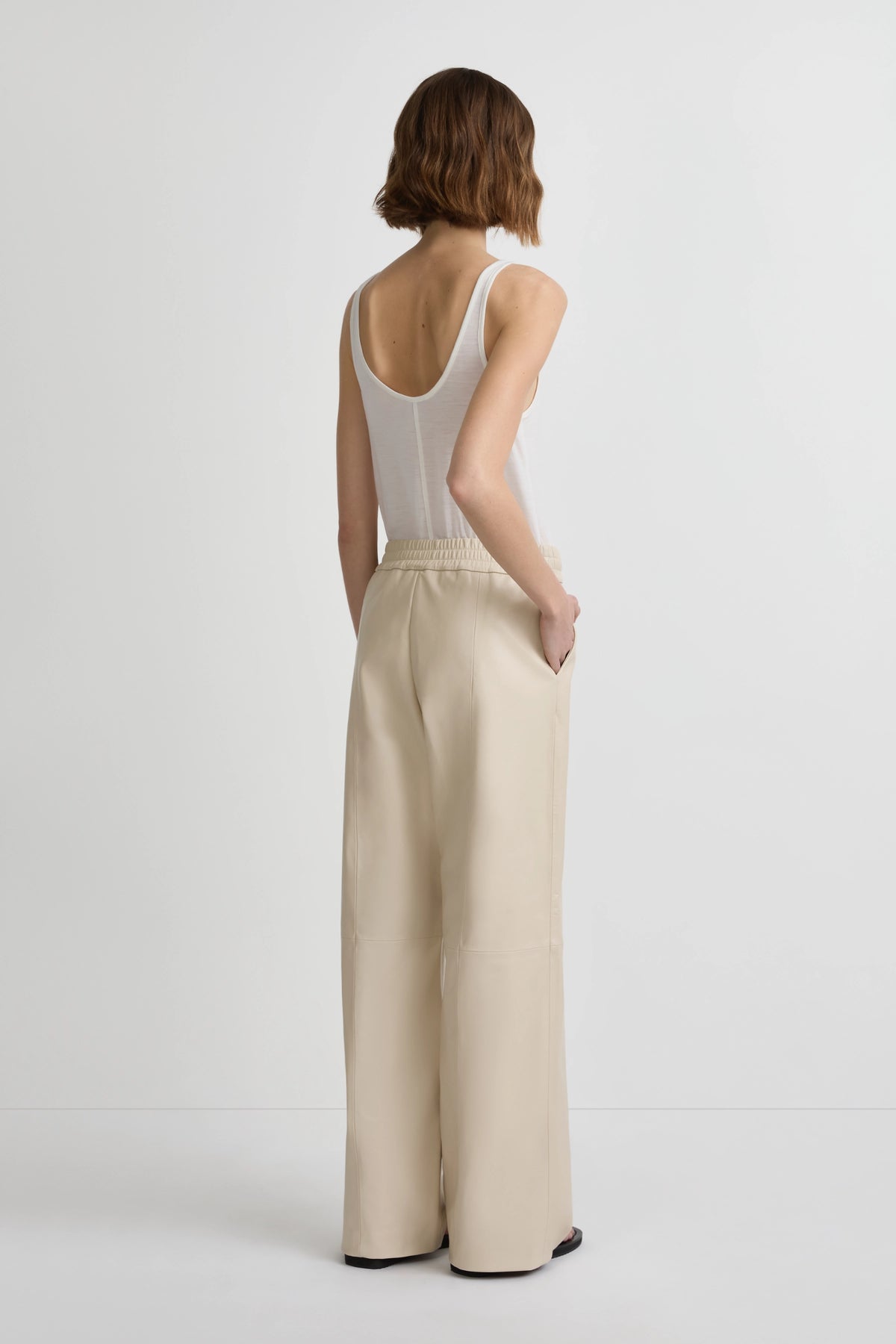 Relaxed Leather Pant - Chalk