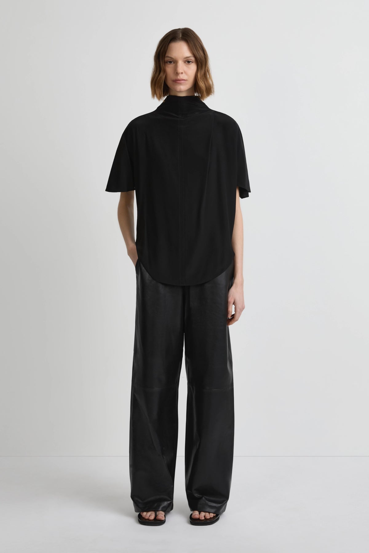 Draped T - Black Silk