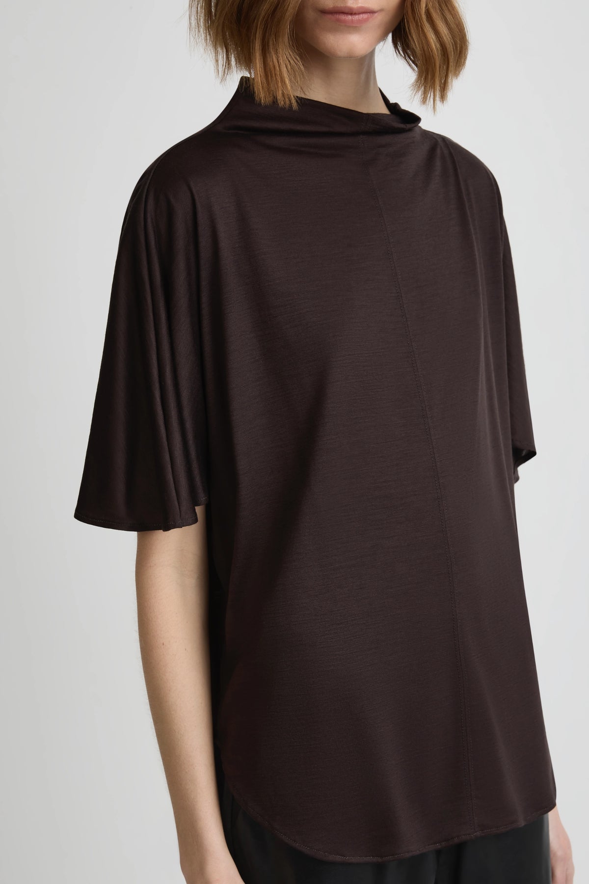 Merino Draped T - Espresso