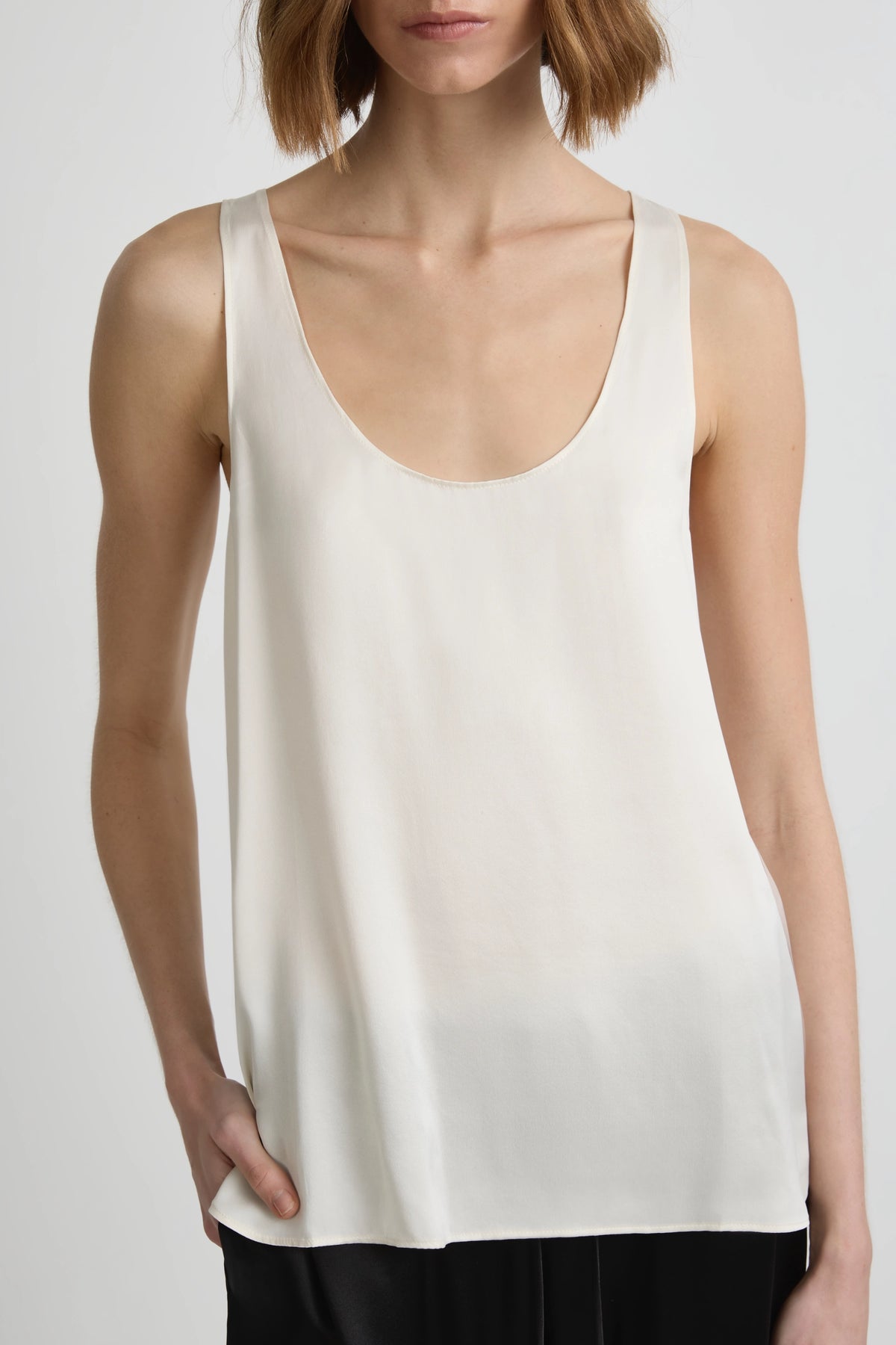 Perfect Silk Tank 2.0 - Whisper White Silk Satin