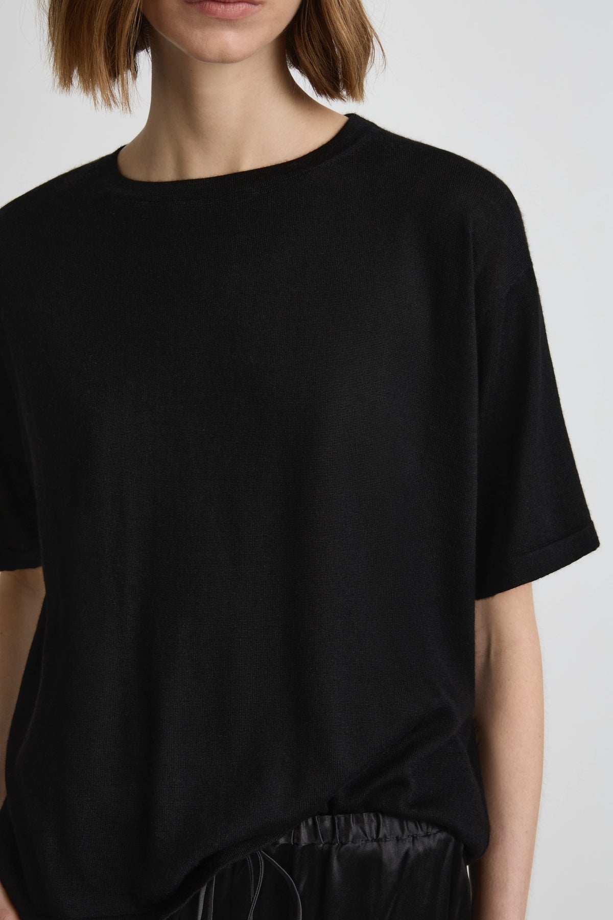 Longline Cashmere T - Black