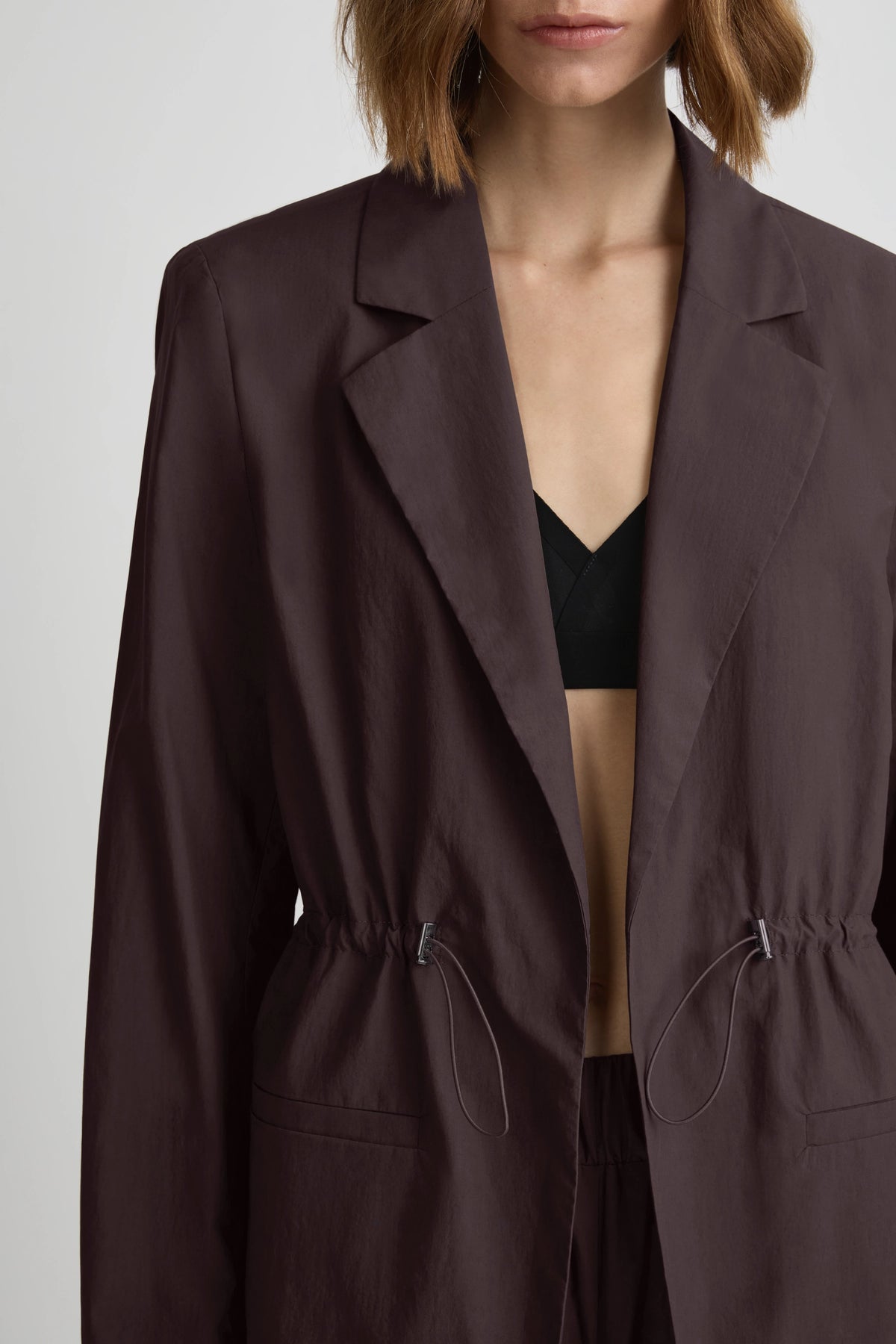 Cinched Blazer - Muscatel Cotton