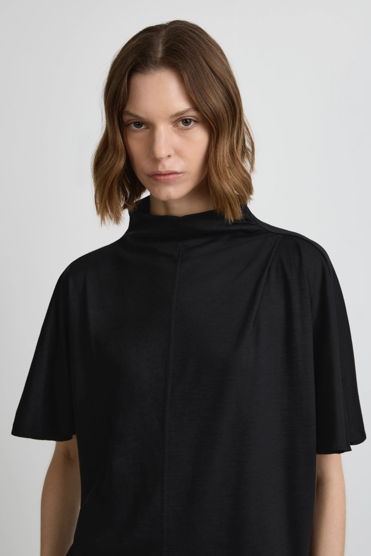 Merino Draped T - Black
