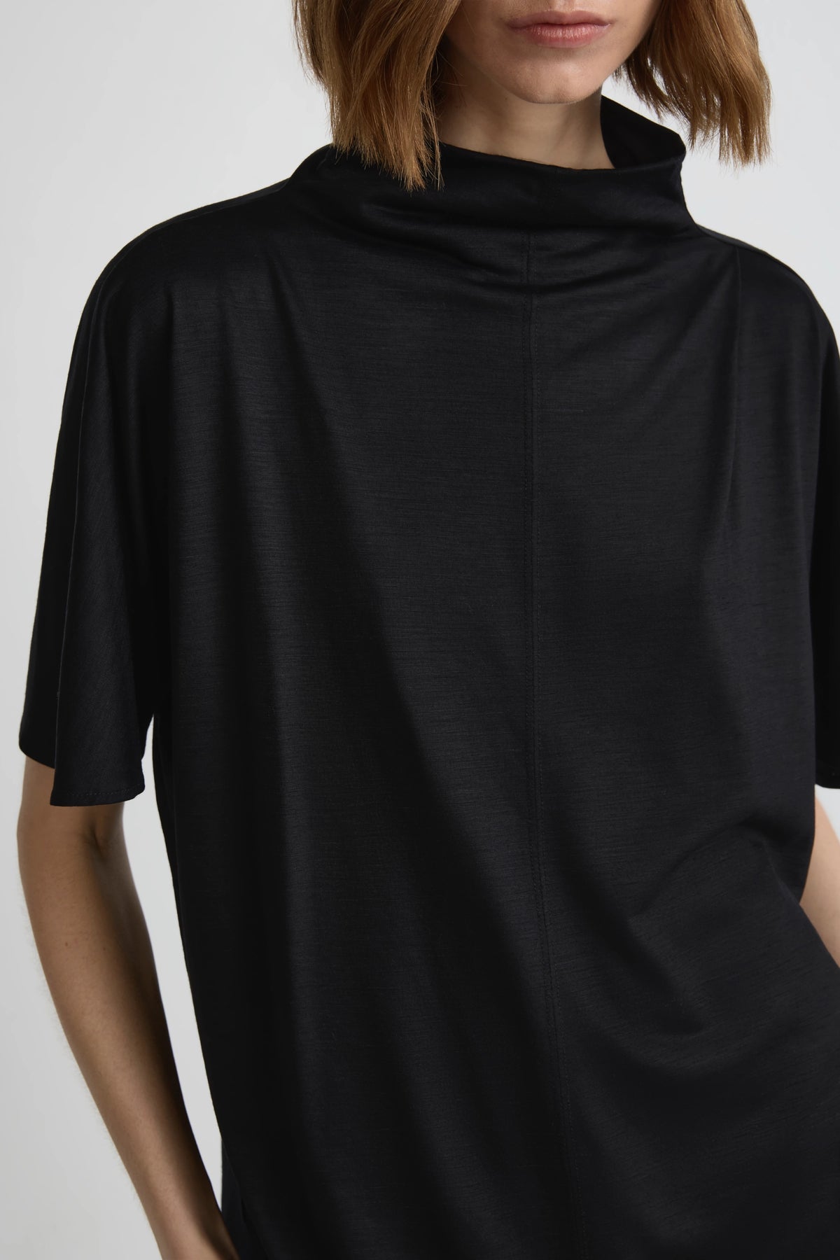Merino Draped T - Black