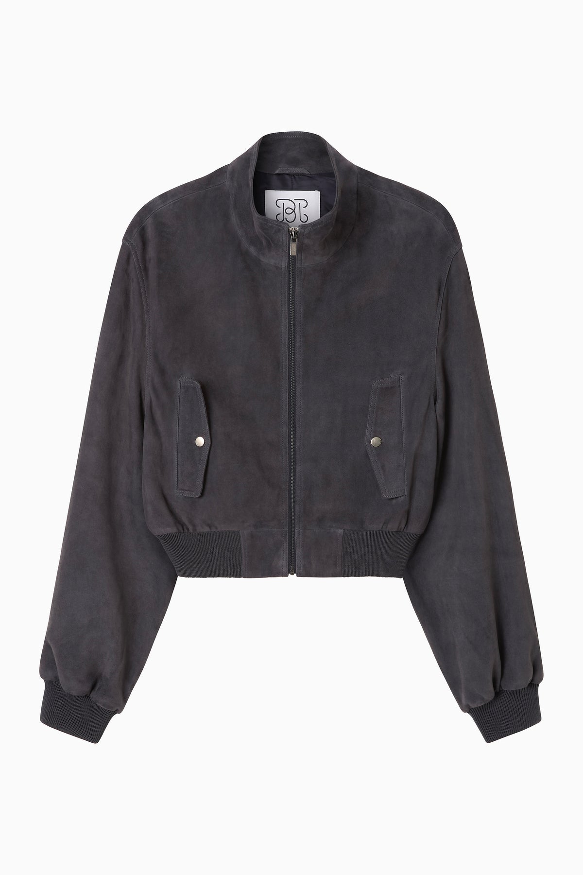 Leather Baby Bomber - Navy Suede