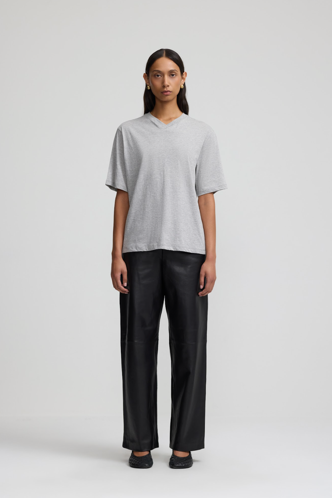 Relaxed Leather Pant - Black