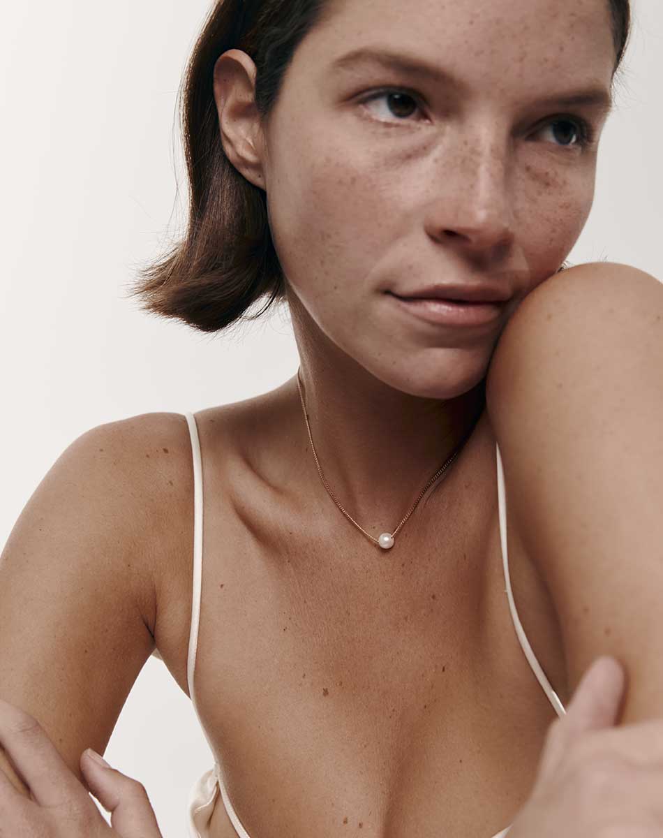 Meadowlark Selene Pearl Necklace - Silver (alt shot)