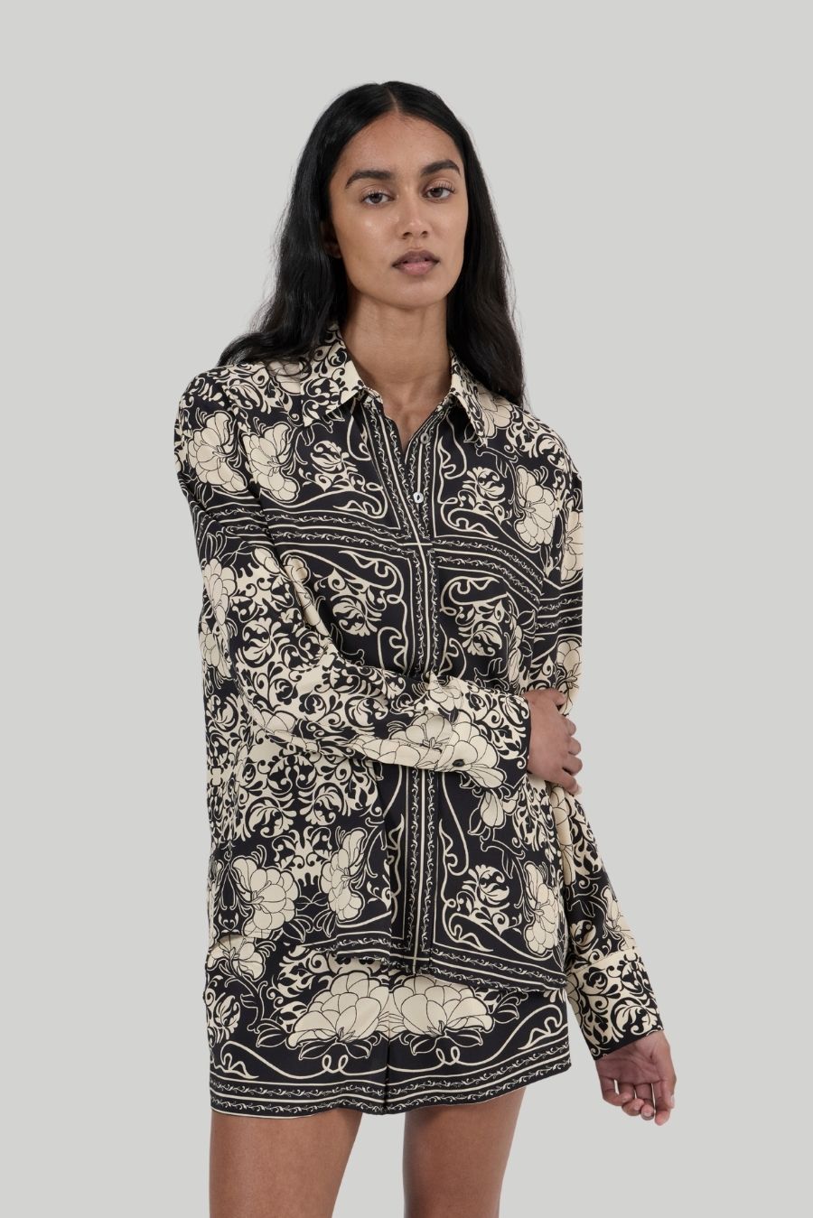 Hero Shirt - Scarf Print Silk