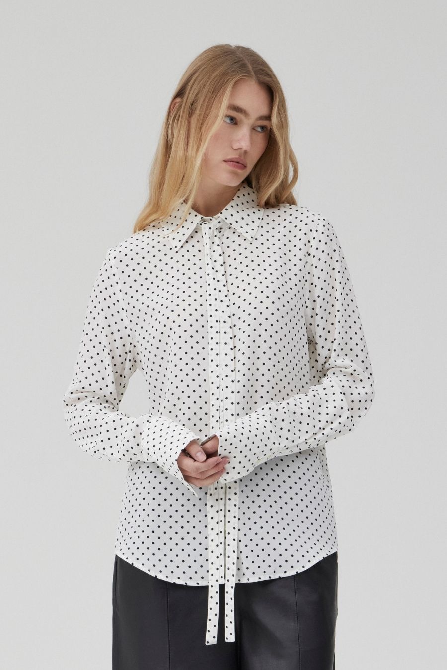 Perfect Shirt 2.0 - Polka Dot White Silk