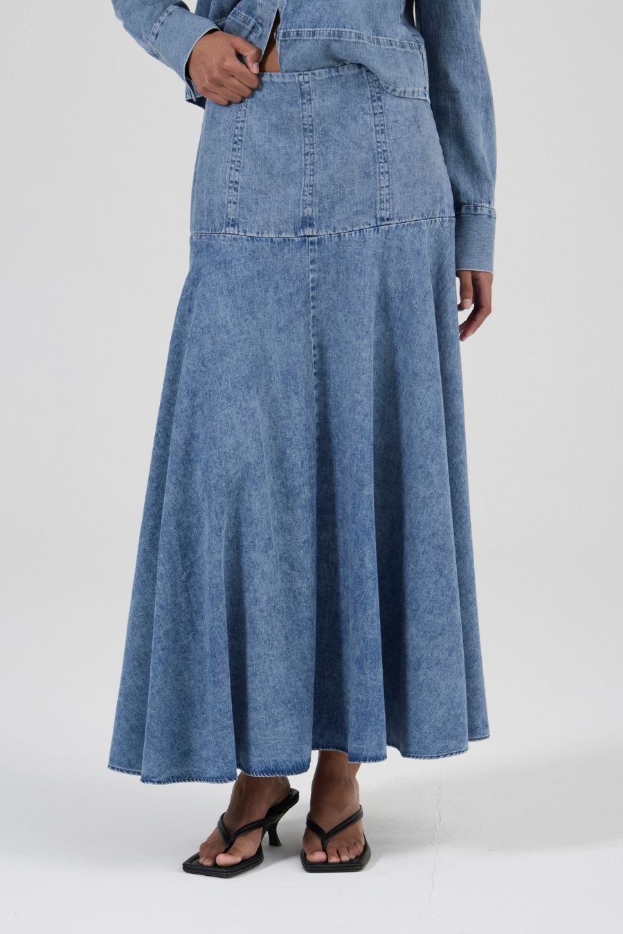 Circle Skirt - Aged Denim
