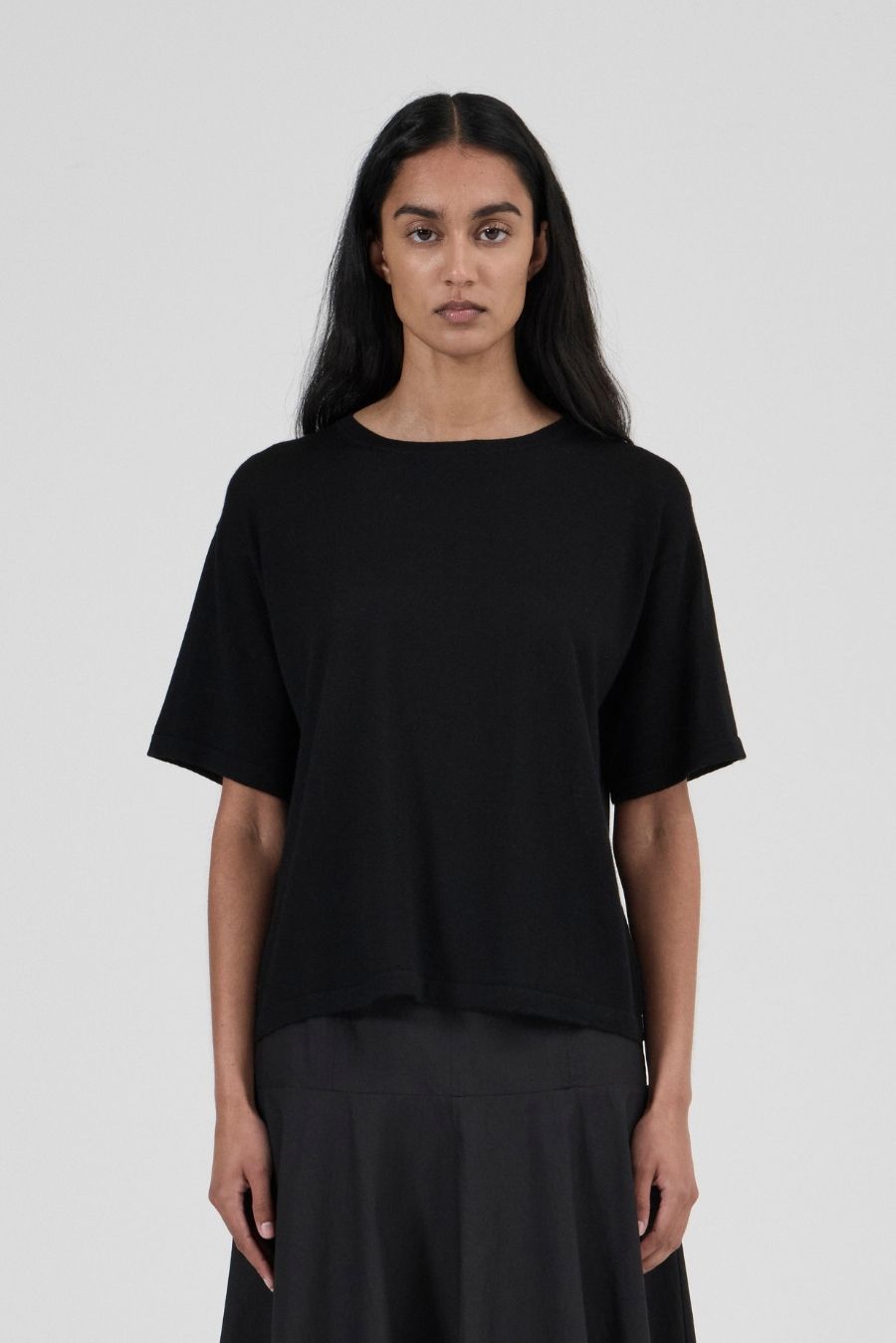 Longline Cashmere T - Black