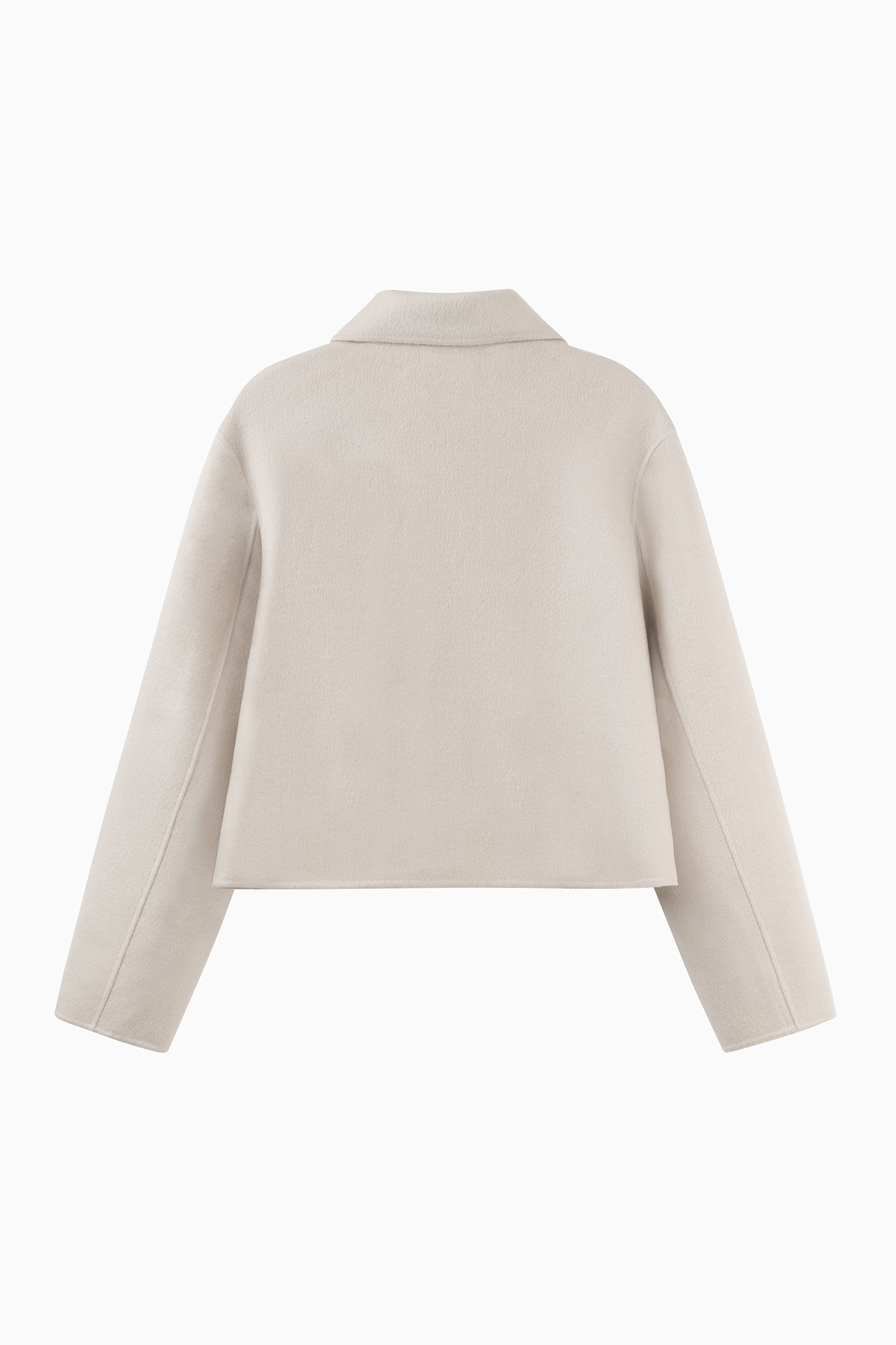 Cashmere Cropped Coat - Light Macadamia - Banded Together
