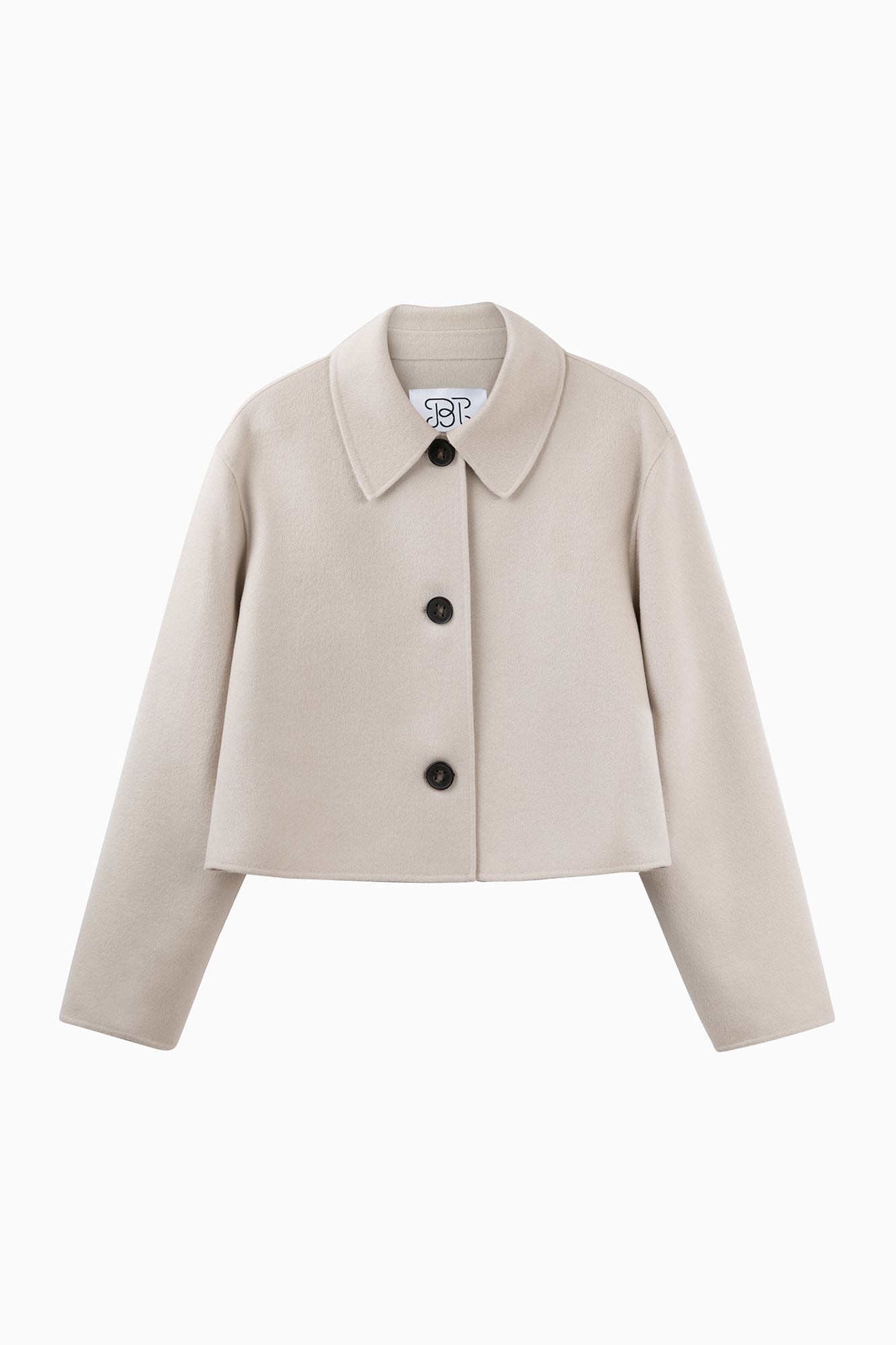 Cashmere Cropped Coat - Light Macadamia - Banded Together