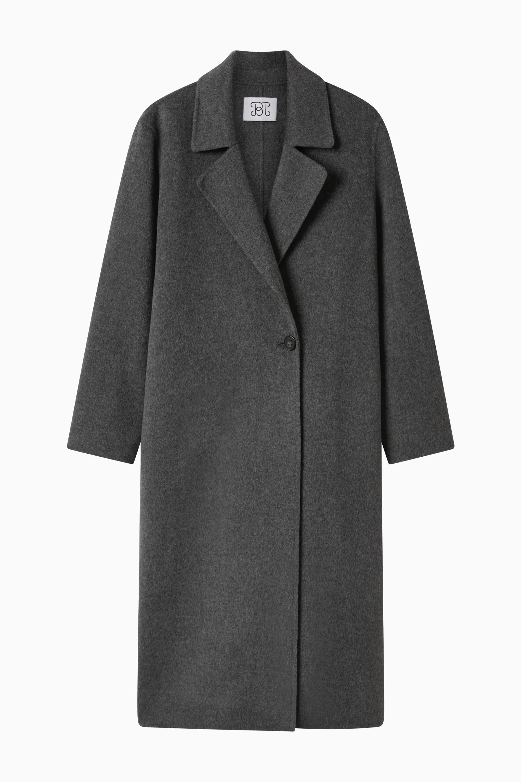 Cashmere Icon Coat - Charcoal Grey flatlay