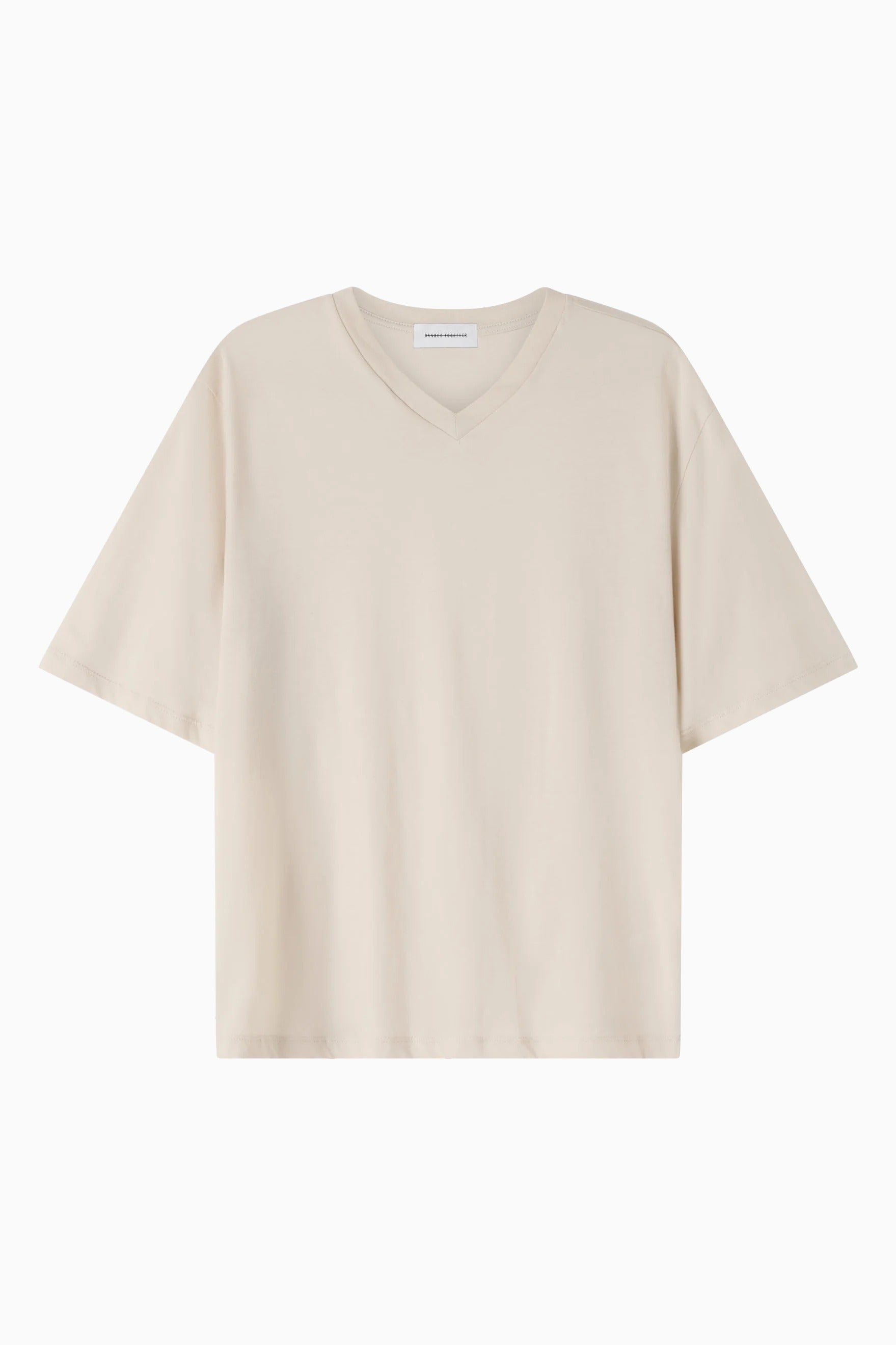 Cotton Everyday V-Neck T - Ecru flatlay