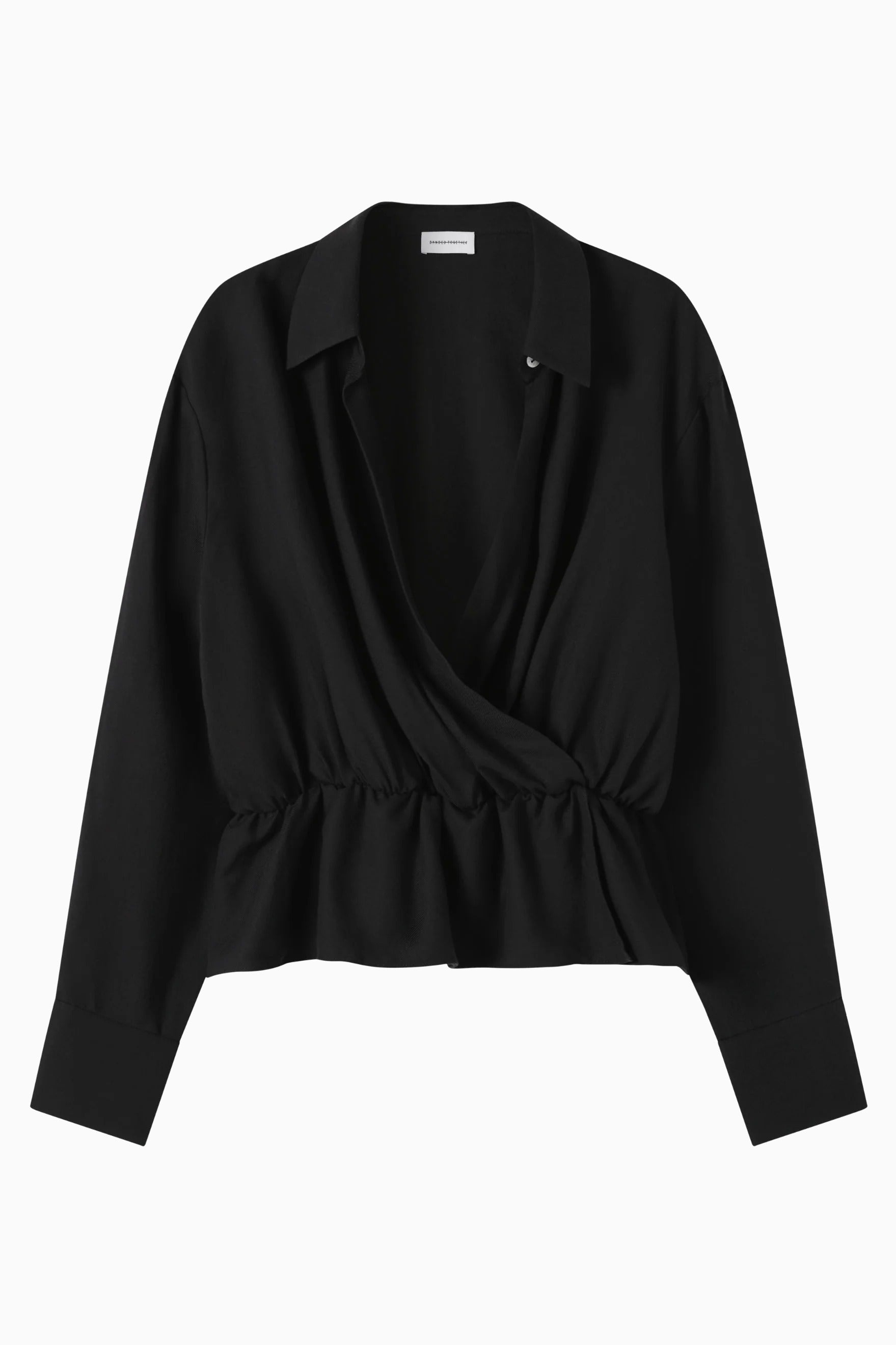 Wrap Shirt - Black Cotton Cashmere flatlay