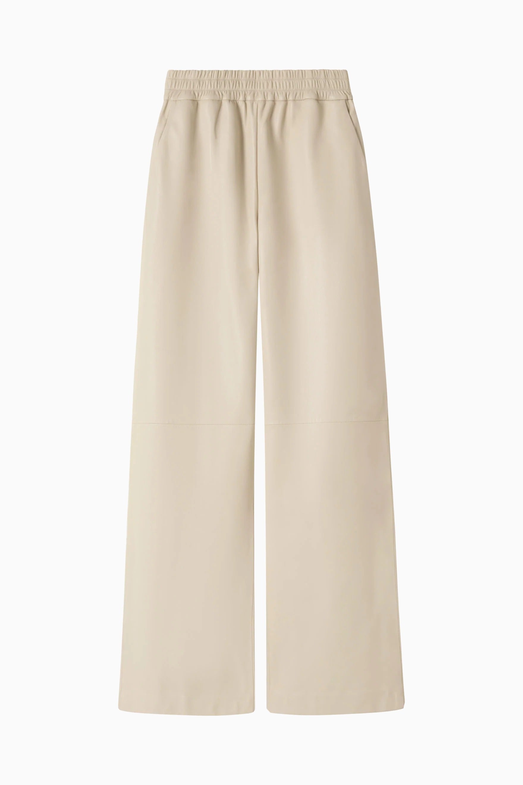 Relaxed Leather Pant - Chalk flatlay