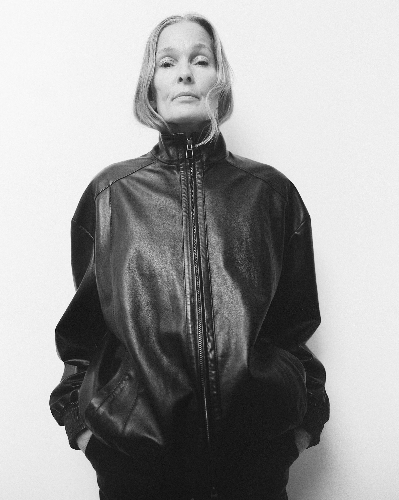 Leather Bomber - Cream - Banded Together