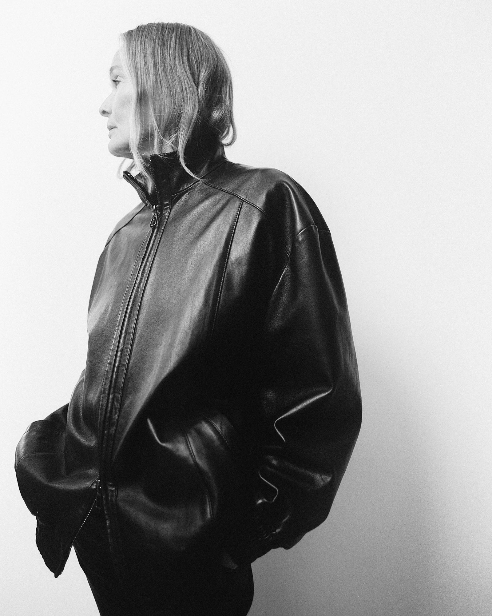 Leather Bomber - Cream - Banded Together