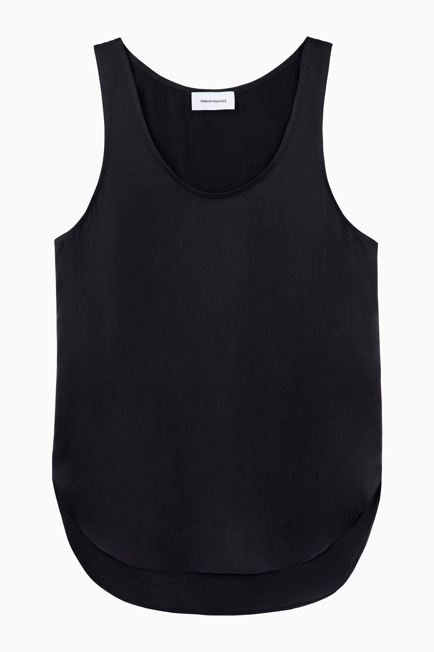 Perfect Silk Tank - Black Sandwash - Banded Together