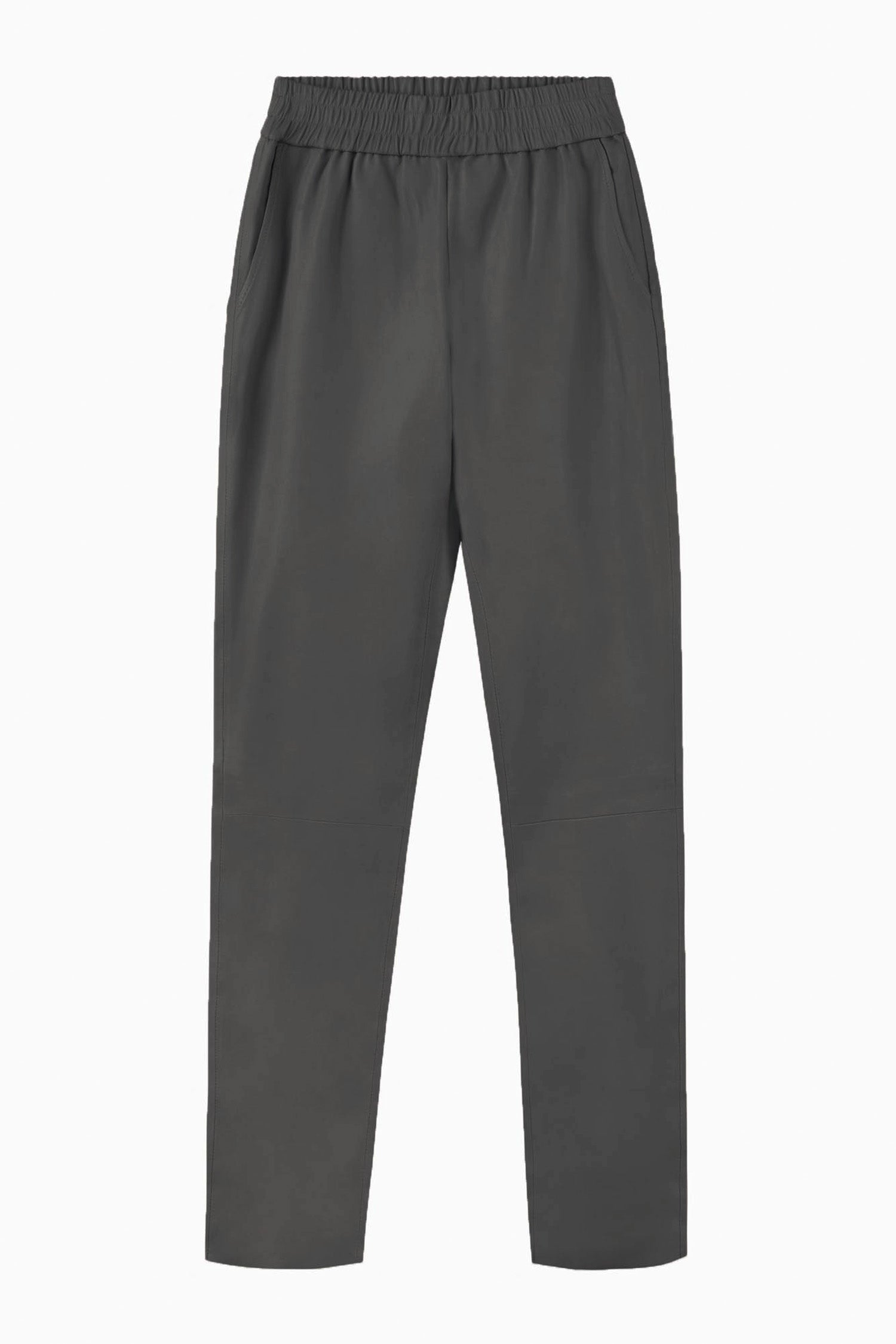 Stretch Leather Slouch Pant - Anthracite - Banded Together