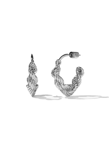 Twisted Rope Earrings Large - Silver by Meadowlark