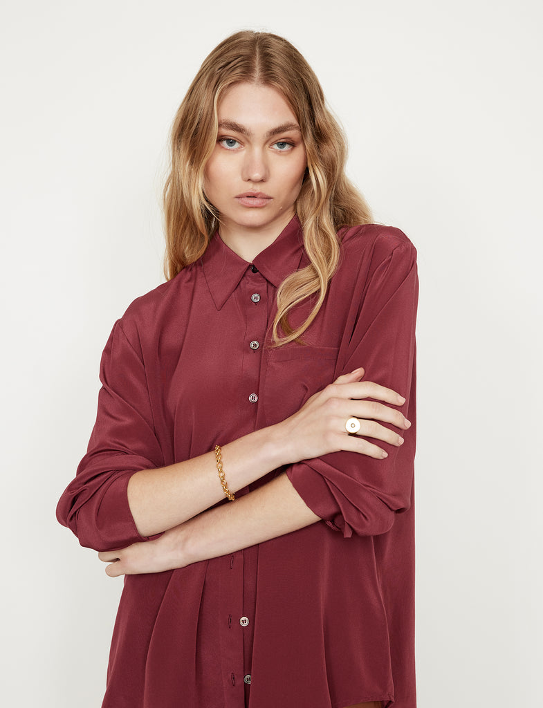 Borrowed Silk Shirt -  Raspberry CDC